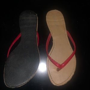 red leather wet seal sandals